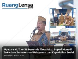Upacara HUT ke-36 Perumda Tirta Sakti, Bupati Monadi Tekankan Transformasi Pelayanan dan Kepedulian Sosial
